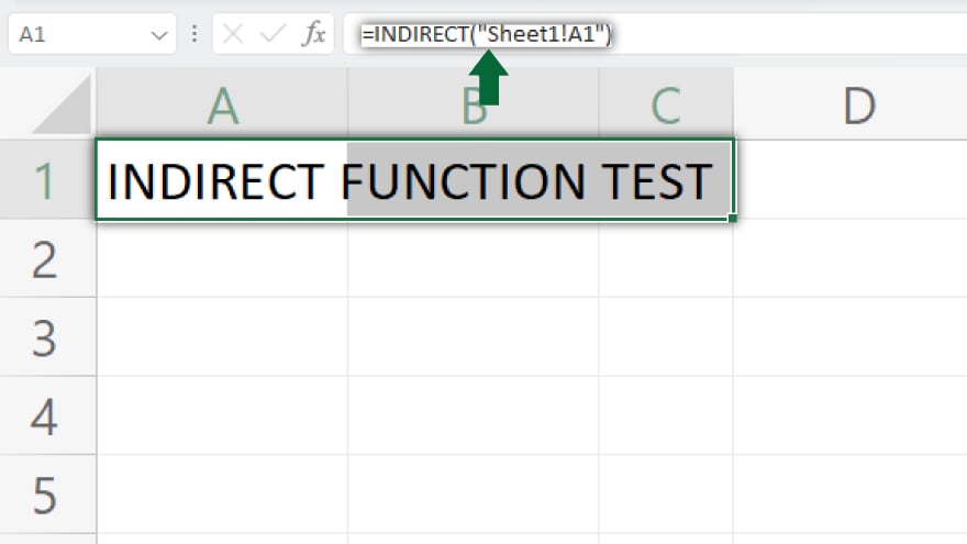 step 2 use the indirect function