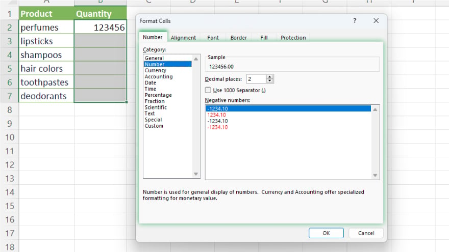 step 3 access the format cells dialog box