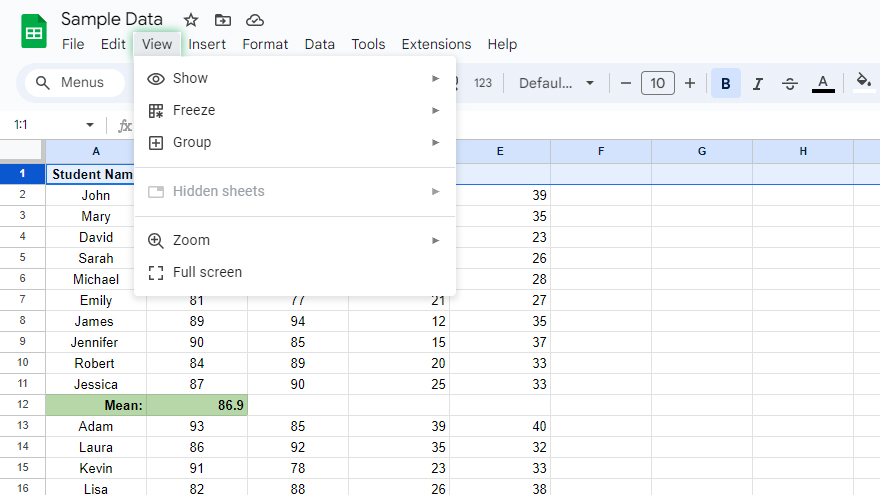 How to Freeze Rows in Google Sheets