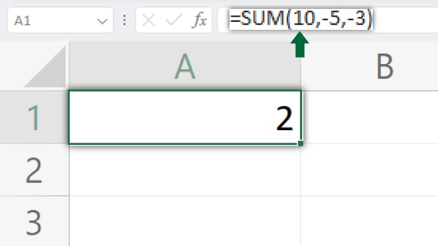 subtraction using the sum function