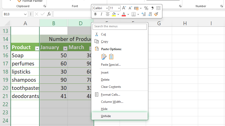 how-to-unhide-cells-in-microsoft-excel