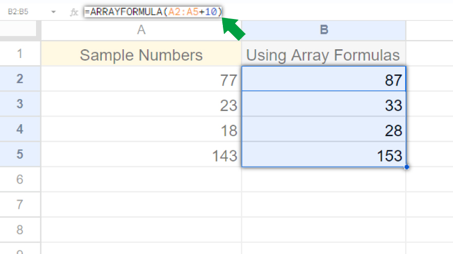 using array formulas