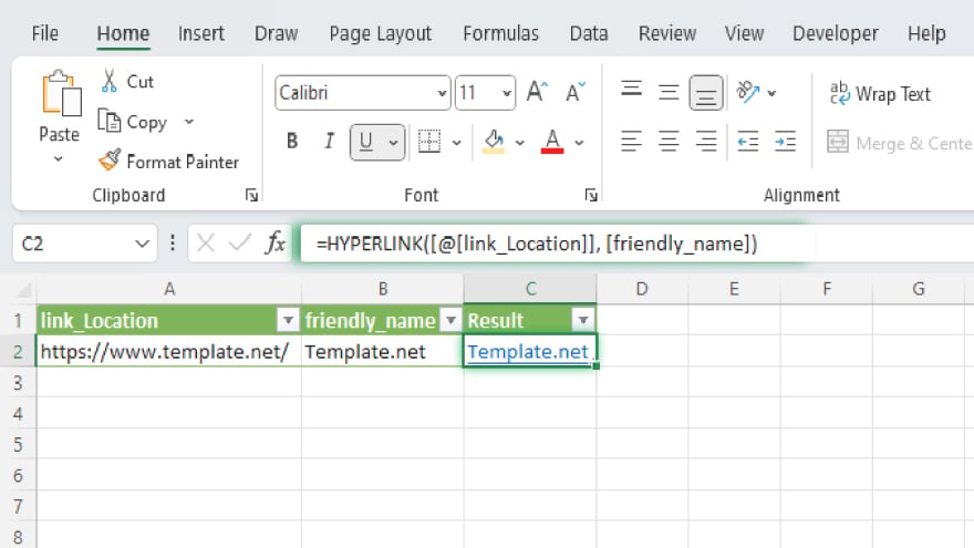 using excel function