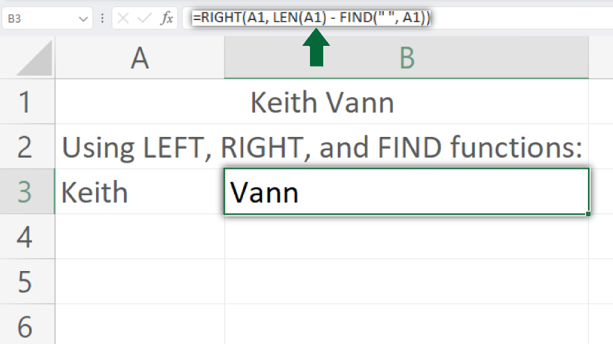 How to Split First and Last Name in Excel