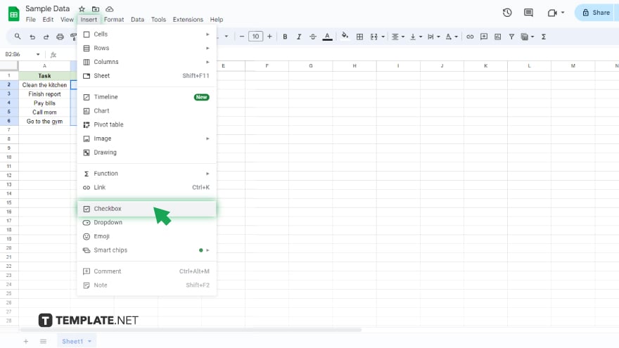adding checkboxes to your spreadsheet in google sheets