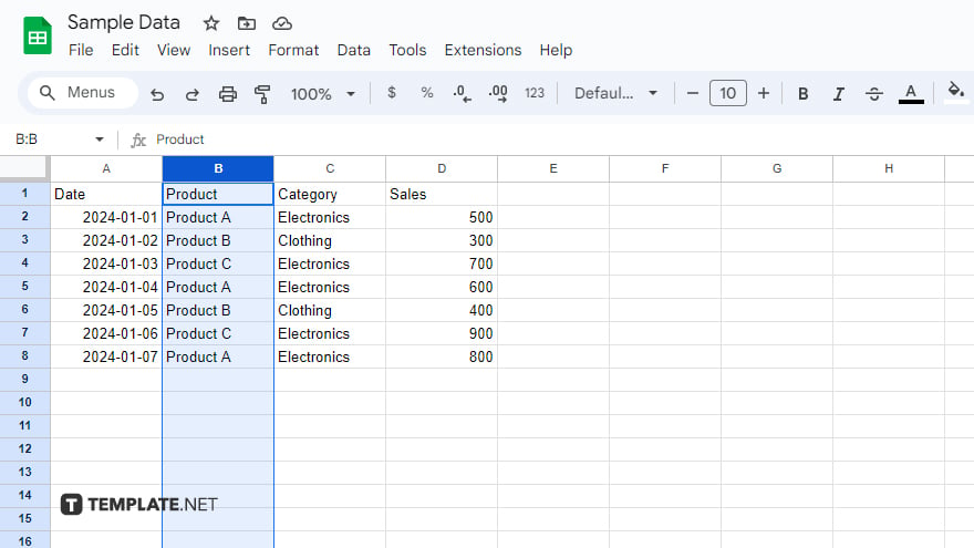 how to insert multiple columns in google sheets step 2 select the target column header