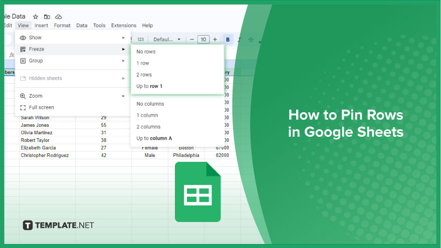 How to Pin Rows in Google Sheets Video