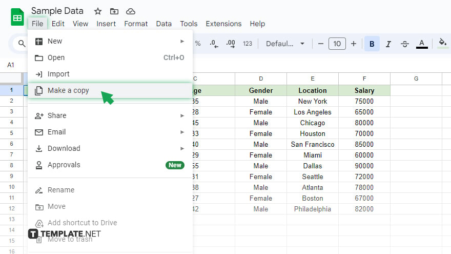 saving a copy of your google sheets document