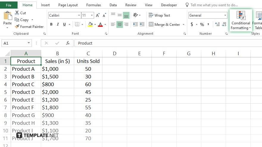 step 2 access the conditional formatting menu