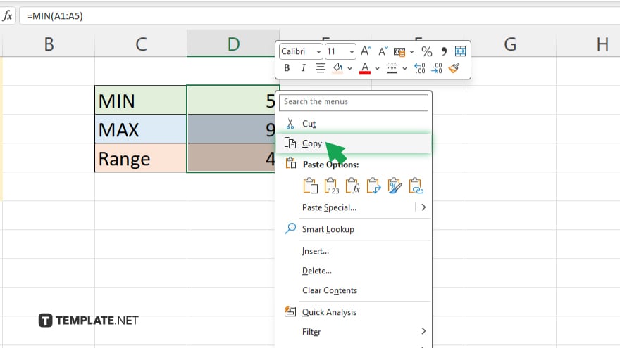 step 2 copy the selected cells in microsoft excel