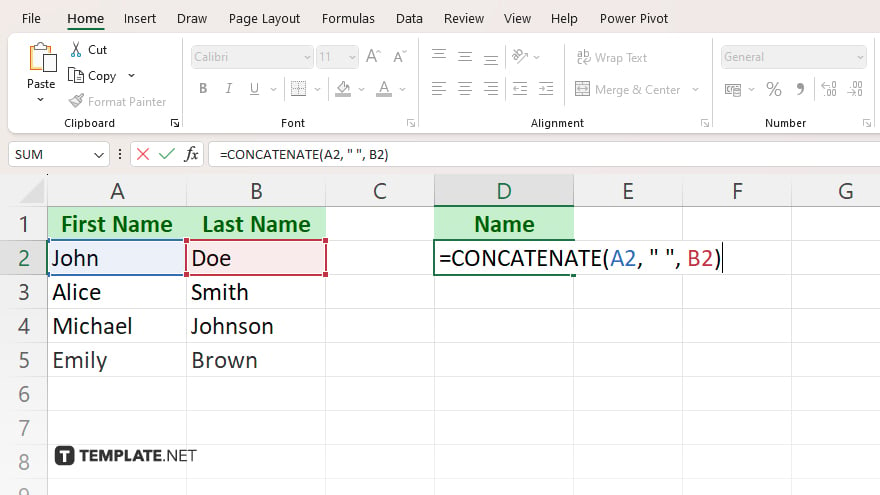 step 2 use the concatenate function or operator
