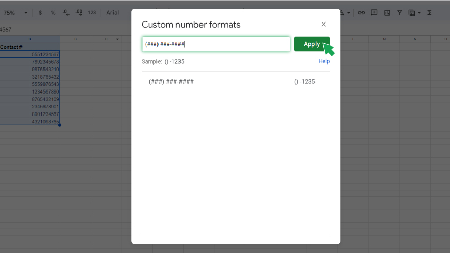 step 3 enter the phone number format