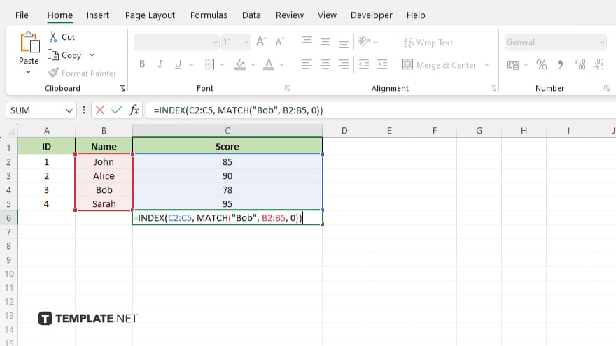 step 3 use index match formula