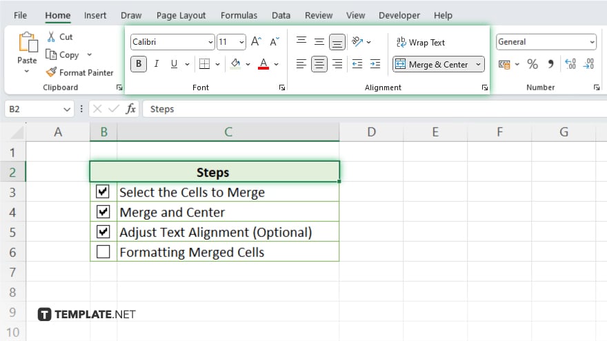 step 4 formatting merged cells