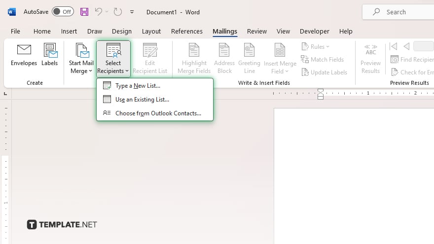 step 4 start mail merge and select recipients from excel to word