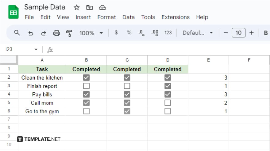 summing checkboxes in google sheets