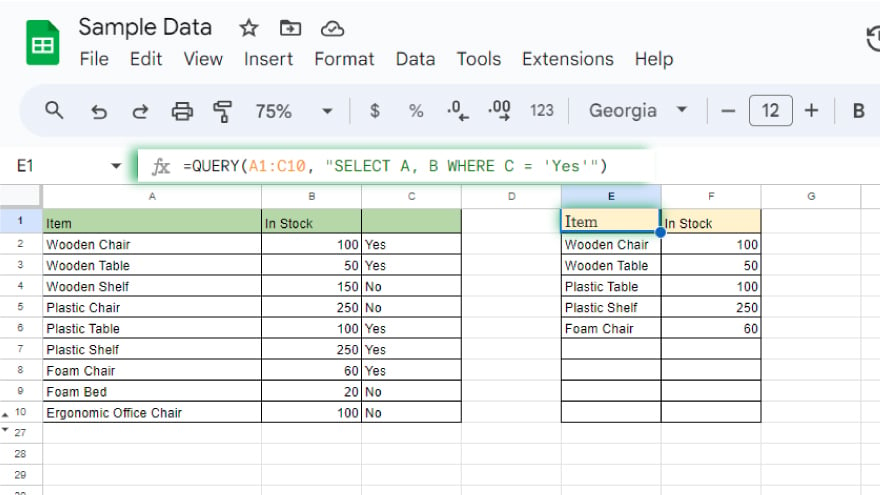 using the query function to find information