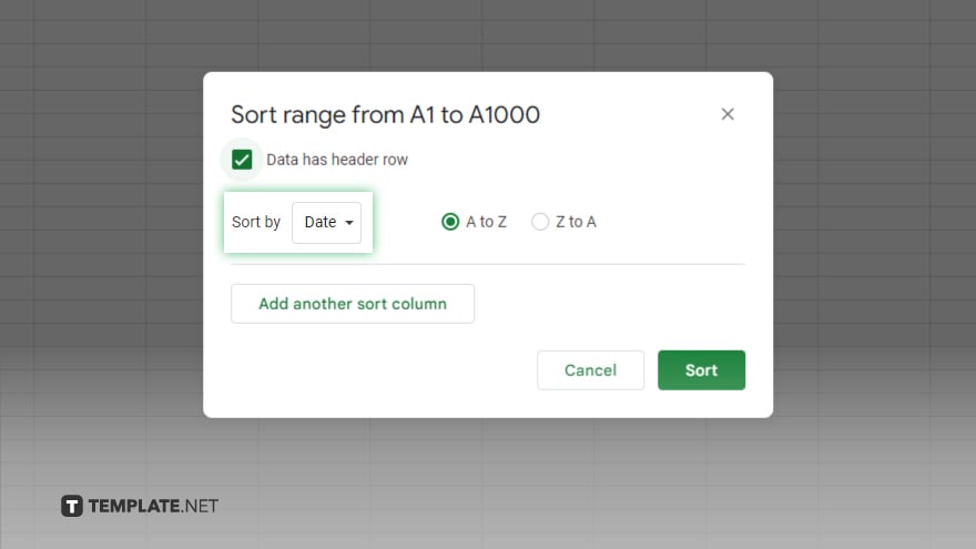 using the sort range feature in google sheets