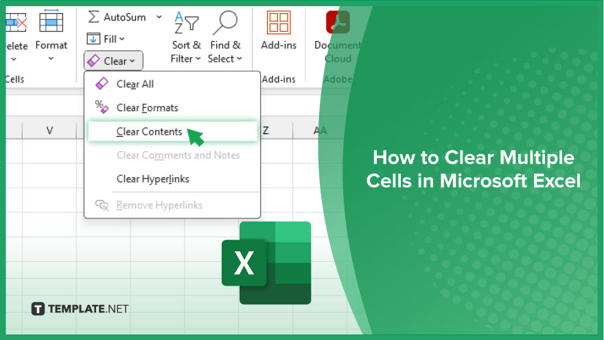 how to clear multiple cells in microsoft excel