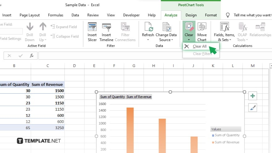 step 2 clear the pivot table