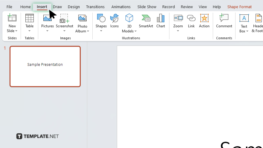step 2 navigate to the insert tab in powerpoint