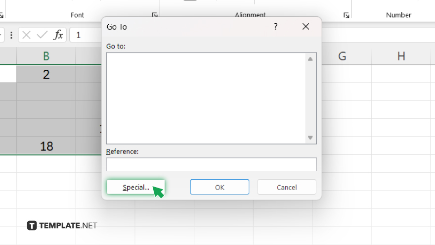 step 2 open the go to special dialog box