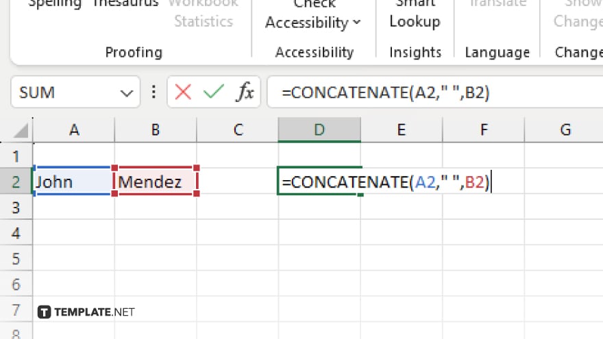 step 3 use the concatenate function or operator