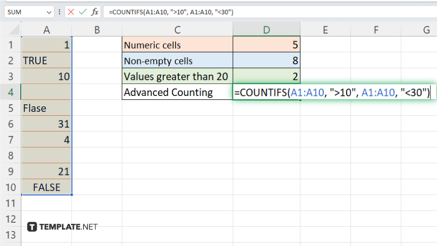 step 4 advanced counting with countifs for multiple criteria