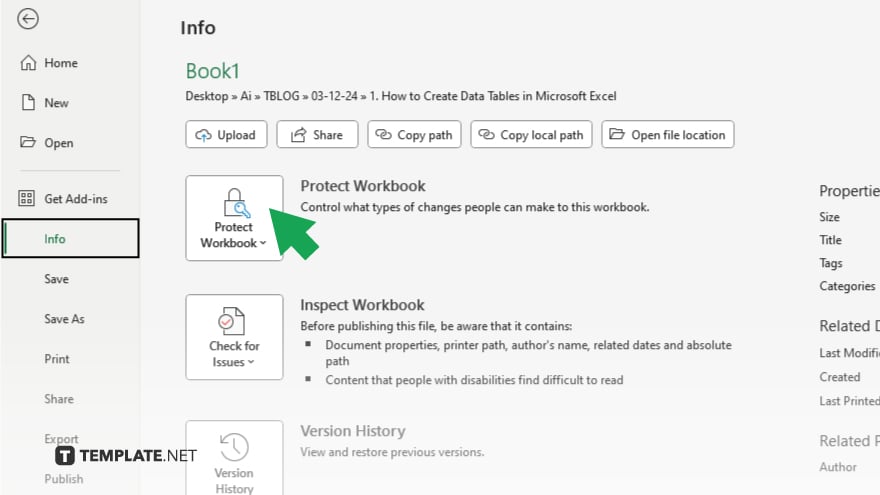 step 4 click on protect workbook