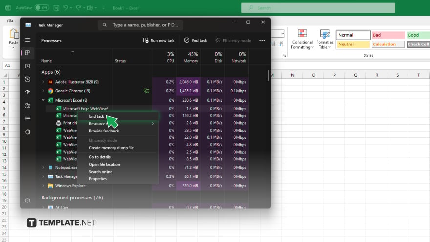 step 4 end the excel process