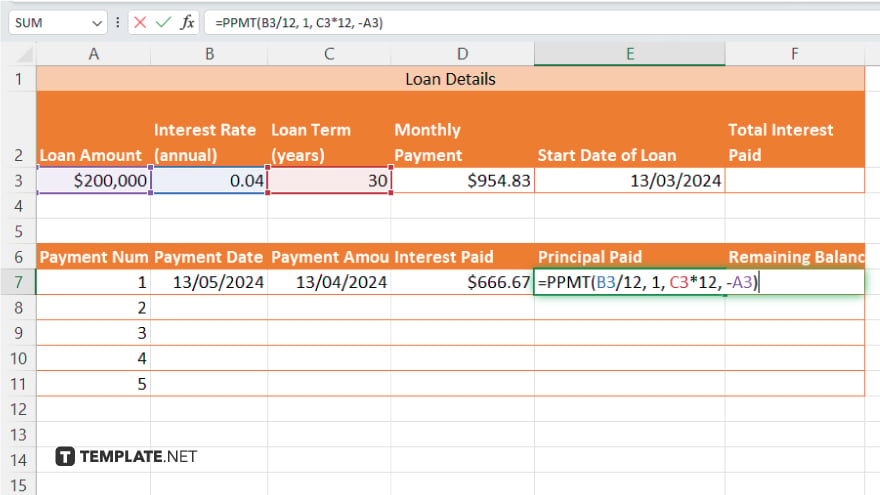 step 4 microsoft excel calculate payment details