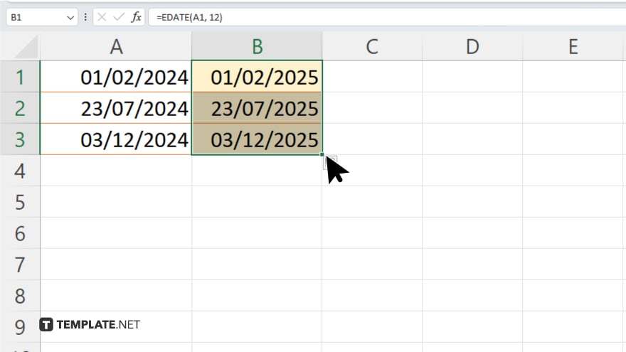 step 5 copy the formula for multiple dates
