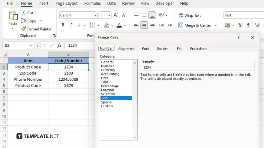 step 1 format cells as text before entry