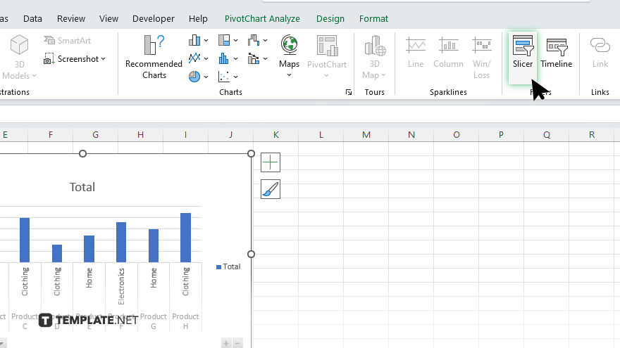 step 1 inserting a slicer in microsoft excel