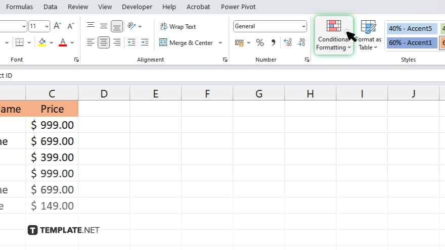 step 2 access the conditional formatting menu