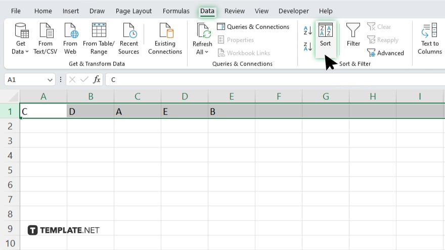 step 2 access the sort function in microsoft excel