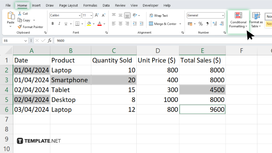step 2 apply conditional formatting optional