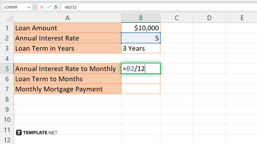 step 2 convert annual interest rate to monthly