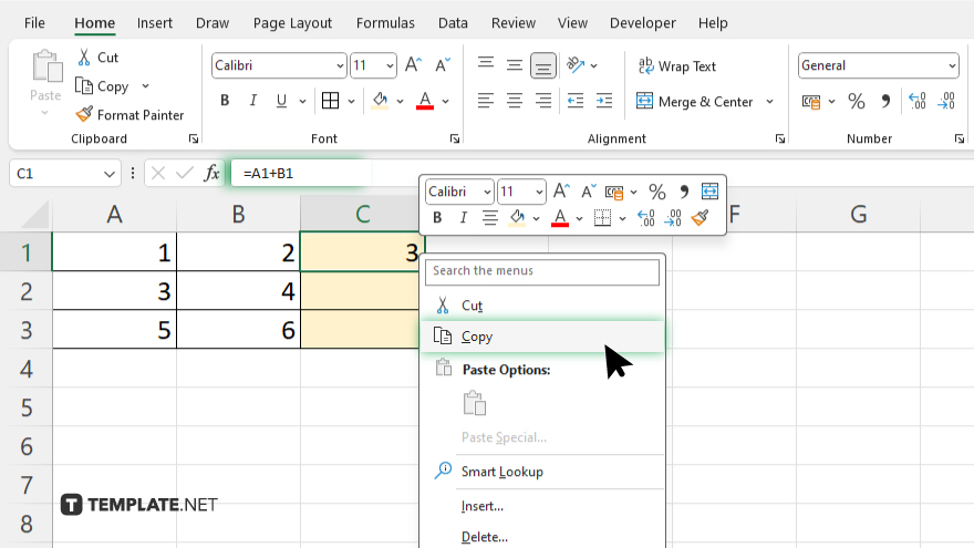 step 2 copy the formula in excel