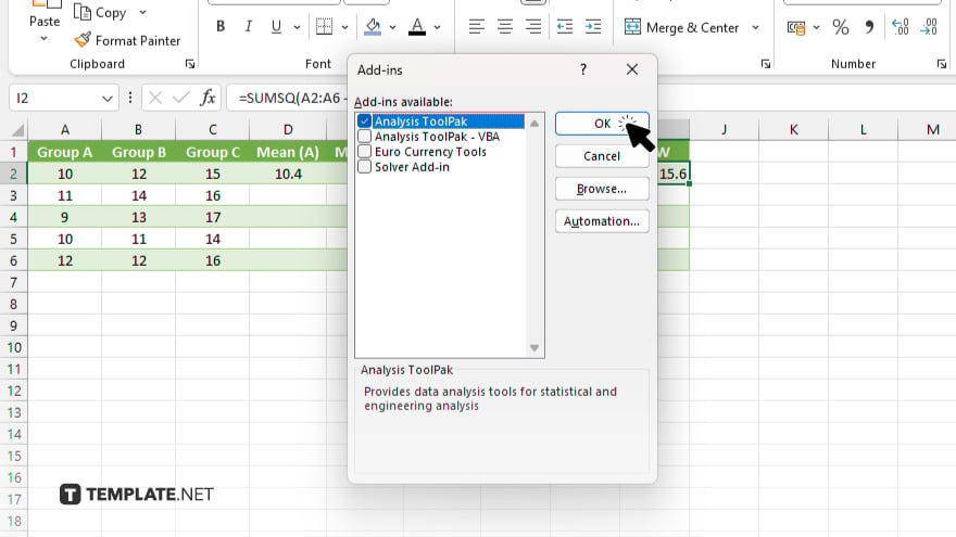 step 2 enable the data analysis toolpak