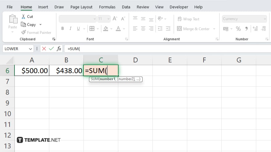 step 2 enter the formula in microsoft excel