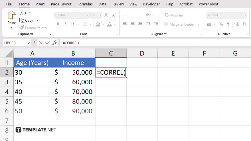 step 2 insert a correlation function