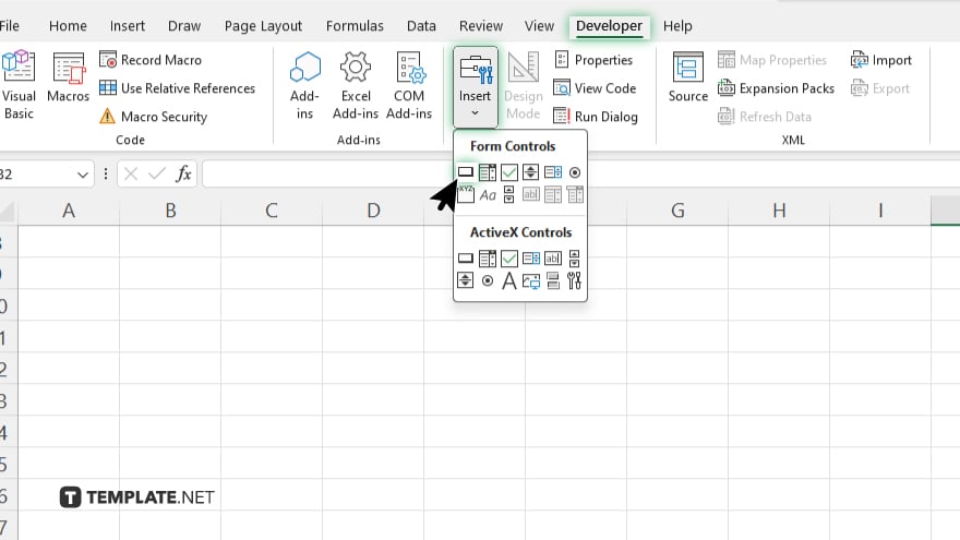 step 2 insert a form control button in microsoft excel