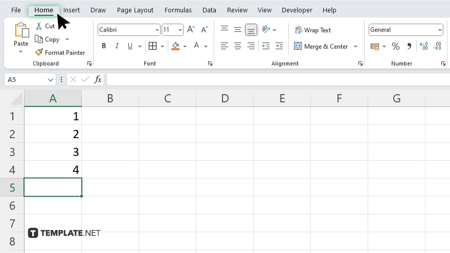 step 2 navigate to the home tab on the excel ribbon