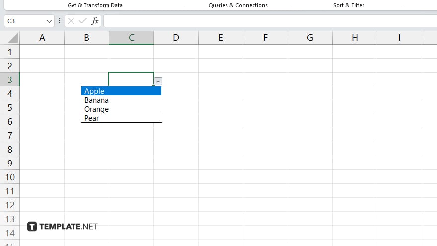 step 2 select the cell with the dropdown list