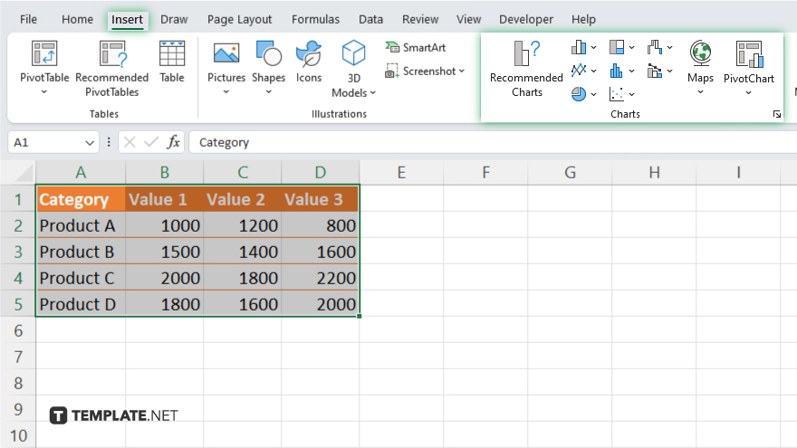 step 3 insert chart in excel