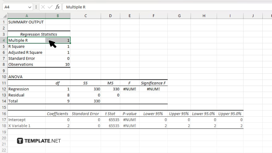 step 3 view regression output