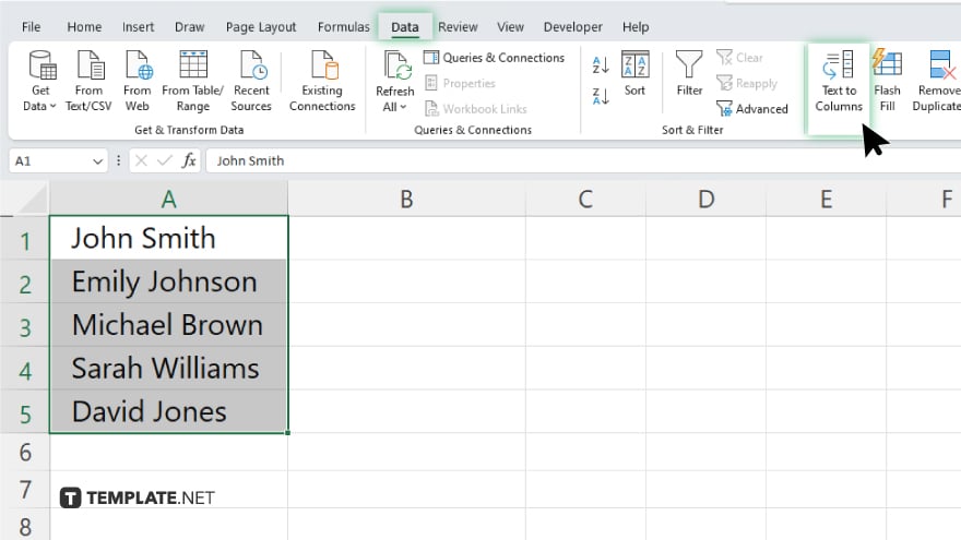 step 4 click on text to columns