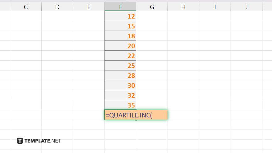 step 4 enter the quartile function