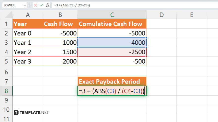 step 5 calculate the exact payback period
